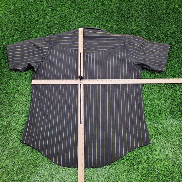 Vintage Ely-Cattleman Western Snap Shirt XL 17.5 Metallic Lurex Glitter Stripe - Picture 8 of 11